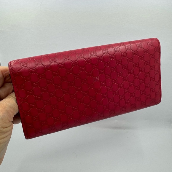 Gucci Micro Guccissima Bi fold Pink Leather Wallet 20946 - Picture 3 of 7